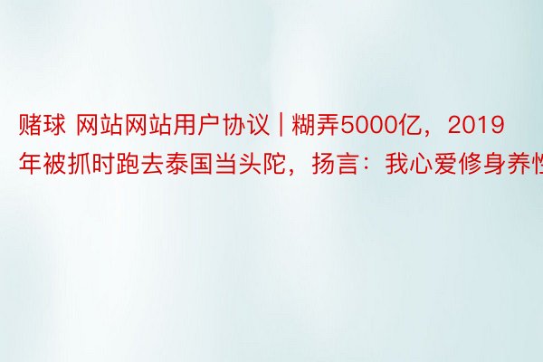 赌球 网站网站用户协议 | 糊弄5000亿，2019年被抓时跑去泰国当头陀，扬言：我心爱修身养性